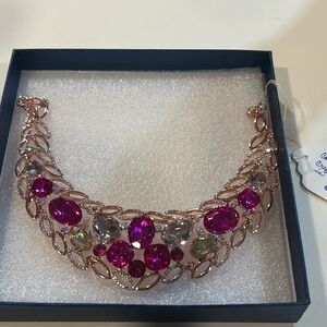 Elegant Pink and Gold Women's Necklace